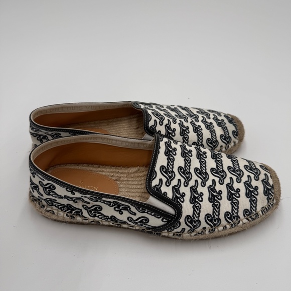 Louis Vuitton Men’s Espadrilles – Script Print Canvas Slip-On Shoes - Picture 5 of 6